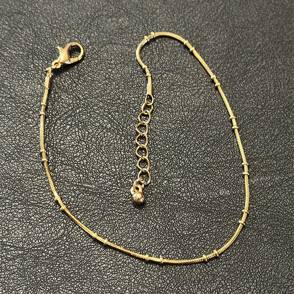Round Snake Ball Gold-Tone Chain Anklet With Extender